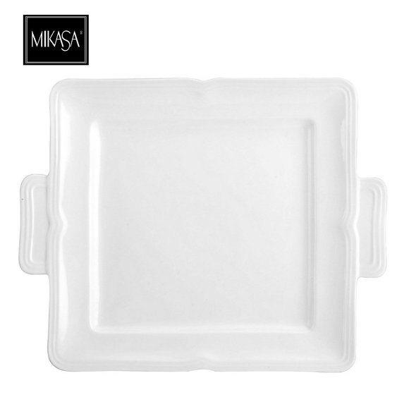 Mikasa Dining Mikasa Antique White Square Porcelain Serving Tray